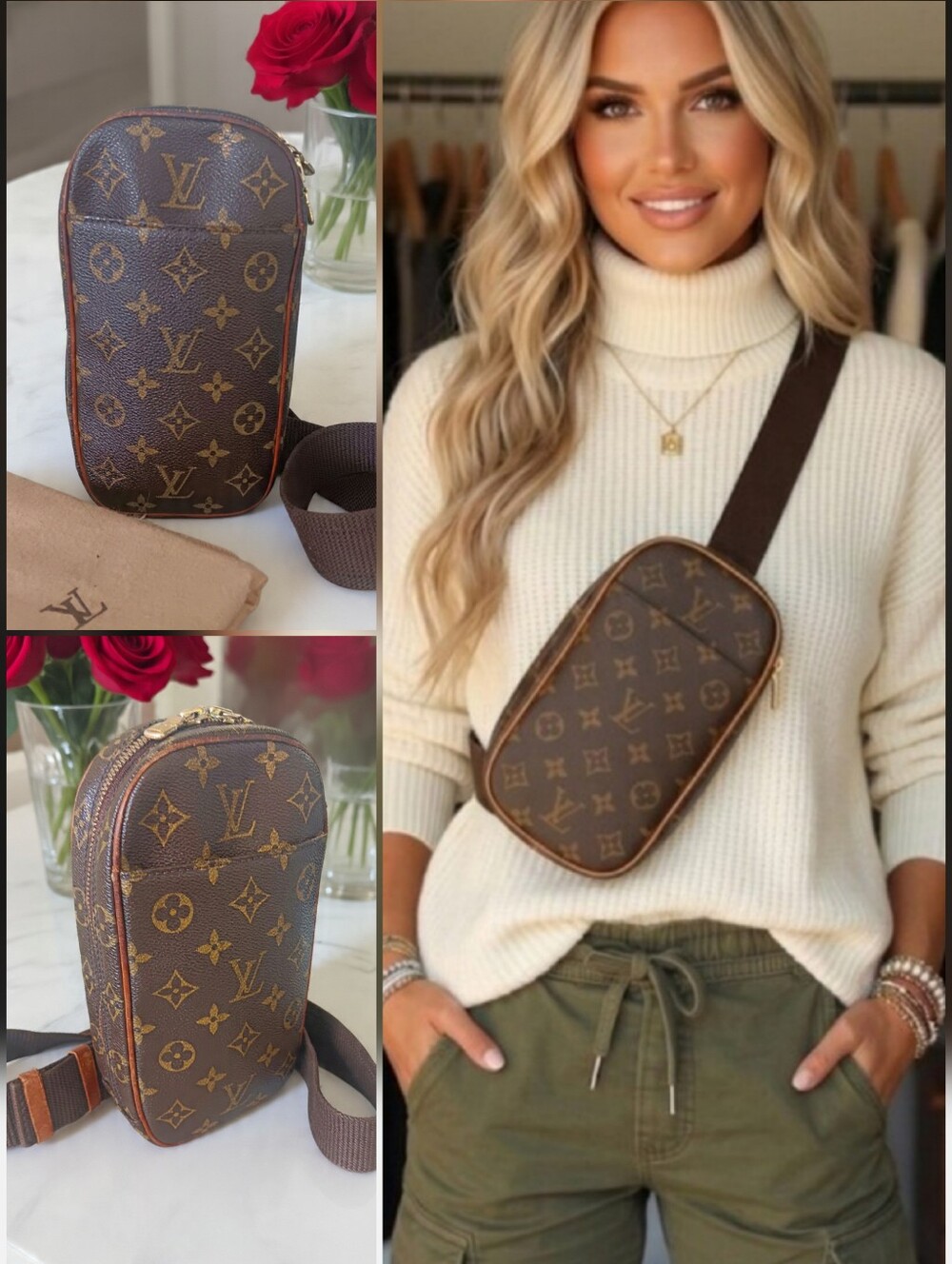 🔥 Louis Vuitton Monogram Pochette Gange Bumbag Vintage 2004 GREAT CONDITION